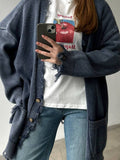 Dopamine Broken Sweater Cardigan Autumn New Simple Set Loose Gentle Casual Casual