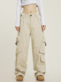 Toloer Design Sense Multi-Pocket Floor Cargo Pants Men And Women Loose Casual Versatile Wide Leg Pants Drop Feeling