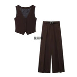 Women's Clothing 24 New Side Fork Vest Belt 100 Folded Casual