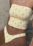 Cute Floral Swimsuit Two Piece Set