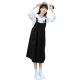 Toloer Department Strap Skirt Two Suits Female Autumn 2024 New Small Casual Temperament College Wind Dress-Outfit