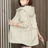 Small Mother Trench Coat Female 2024 Spring And Autumn New Foreign Style Middle-Aged Mother Dress Korean Version Loose Thin Coat-Outfit