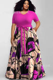 Size Casual Dress New Women's Dress With Fashion Printing And Color Impact Dress-Outfit