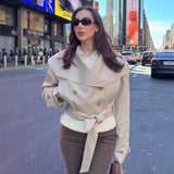 Tie With Long-Sleeved Wind Coat Jacket 2025 New Products In The Spring And