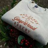 Mrs Clause Gingerbread Christmas Embroidered Sweatshirt-Outfit