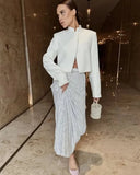 New Fashion High-Rise Thin-Skinny Dress Women Tight Waist After Open Elastic Straight