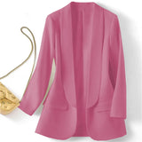 Toloer East Hot Style Spring And Autumn Temperament Commuting Solid Color Lapel Long Sleeve Small Suit Korean Version Coat Female-Outfit