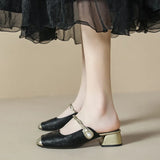 Toloer Half Slippers Female Summer Wear 2024 New Chinese Style Fairy Thick With A Word With A Cool