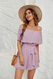 Women's Clothing Station Summer New Word Collar Sexy Folded Five-Sleeve Jump-And-Fleeve Jump-And-Fleeve Jump-And-Fleet
