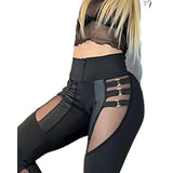 Women Solid Tight High Waist Slim Fit Sheath Long Pants Autumn Spliced Package Hip Trousers Sexy 2023 Regular Casual Ladies-Outfit