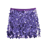 Women's High-Rise Slimming Body Squin Short Skirt In Autumn