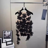 Temperament Vest 2025 Autumn And Winter New High-End Design Three-Dimensional Flowers Beautiful Sleeveless
