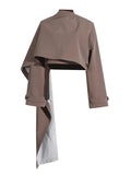 Toloer Personality Suit Jacket Female 2024 Summer New Long Sleeve Short Jacket Advanced Sense Shawl Style Small Suit-Outfit