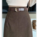 New Autumn And Winter Port Style Retro Skirt Thicker Wicked Skirt Long Bag Hip Skirt Open