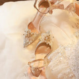 Women 2025 Summer New Beautiful Word With Skirt Wedding Shoes Tips Fine And Shallow