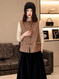 New Chinese Style Dish Buckle White Duck Down Down Vest Female Wear Winter New Fashion Diamond Large Size Vest Down Liner-Outfit