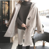 Padded Wool Blend Hooded Long Coat-Outfit