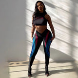 Women's Autumn And Winter Crash Striped Print Sports Tight Feet Tight Waist Leisure