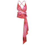 Summer Fashion Trend Women's New Printing Straps To Repair The Body With A Small
