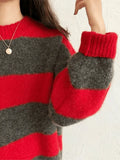 Oversized Stripe Pullover Sweater-Outfit