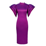 Personality Fashion Horn Sleeves Dress Party Banquet Evening Dress