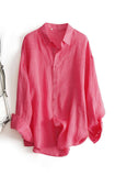 Toloer New Women's Spring And Summer Comfortable Cotton Long Sleeve Sunscreen Shirt Thin Loose Air-Conditioning Shirt Casual Shirt