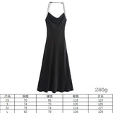 Women's Clothing 2025 Spring Festive Dress Hanging Neck Collar Silk Texture Dew Back