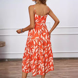 Summer New Women's Elegance Elegance Flora Flower Printed Medium-Long