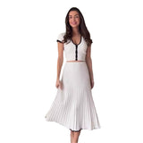 Summer New Color U-Collar Elastic Short Top Skirt Dress Suit