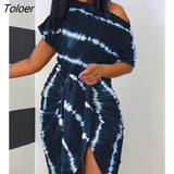 Clothes Tie Dye Print Ruched Slit Short Sleeve Casual Summer Dress Loungewear Asymmetrical Sexy Dresses For Women