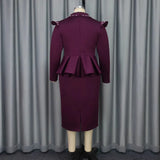 Fashion Suit Lidance Two Dresses Elegant Wind Professional Commuter High Waist