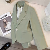 Toloer And Autumn New Fashion Small Web Celebrity Fried Street White Short Suit Jacket Female Simple All-Match Niche Suit-Outfit