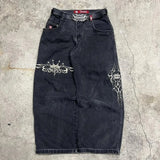 Hiphop New Spring Hip-Hop Style Straight Jeans With Loose Broad Legs-Outfit