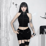 Summer 2024 New Blouse Ins Dark Street All Kinds Of Basic Suspenders Vest Women-Outfit