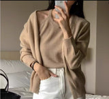 Lazy Wind Knitted Cardigan Halter Vest Two Sets Of Women Wear Korean Version Of Casual Loose-Fitting Sweaters-Outfit