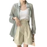 And Long Sun Protection Shirt Women 2025 Summer Long Sleeves Large-Size Breathable Thin Cardigan Coat Women Fashion Tops