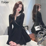 Sleeve Dress Women Casual Sexy Spicy All-match Solid Mini Breathe Vestidos Tender Retro Street Wear Clothing Schoolgirl