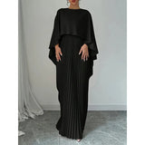 Shein Muslim Bat Sleeves Folding Irregularly Elegant Long