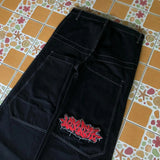 Jeans Mens Hip Hop Retro Letter Embroidery Washed Baggy Denim Pants New Straight Casual Loose Wide Leg Trouser