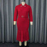 Fashion Autumn/Winter Long-Sleeved Fishtail Party Banquet Dress