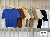 White Knitted Bottom T-Shirt Hottie New Ice Silk Short-Sleeved Woman Design Slim Short Thin