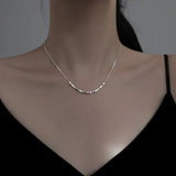 Square Shell Necklace-Outfit