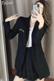New Korean Style Classic Embroidery Solid Long Sleeve Slim Temperament Jacket Women Office Lady Chic Casual Blazer