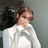 Toloer Turtleneck Bottom Shirt Women Autumn And Winter Pure Color Long Sleeve T-Shirt Women's New Korean Version Slim Slim Versatile