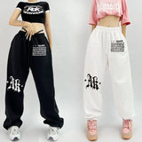 Boupod Street Dance Design Sense Pants Women Trend Fashion Loose Street High-Waist Prints