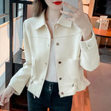 Toloer Fragrant Wind Jacket Short Jacket Female Spring And Autumn 2024 New Jacket Versatile Casual Small Waist Windbreaker-Outfit