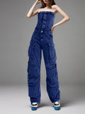 Toloer Spice Girls Fall 2024 New With Multi-Pocket Holes And Skinny Overalls Jumpsuits-Outfit