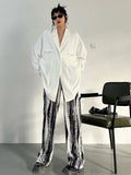 Women White Thin Big Size Casual Long Blouse New Lapel Long Sleeve Loose Fit Shirt Fashion Tide Spring Autumn 2023