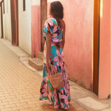 Women's Clothing New Spring And Summer Slant Shoulder Holiday Wind And Flowers High-End Dress Dress Women's