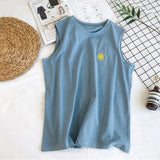 Cartoon Printed T Shirt 2019 New Summer Women Harajuku Weather Clothes sleeveless Tops Femme O-Neck Loose T